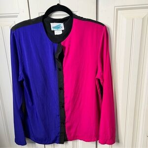 Colorblock Button-Up Shirt